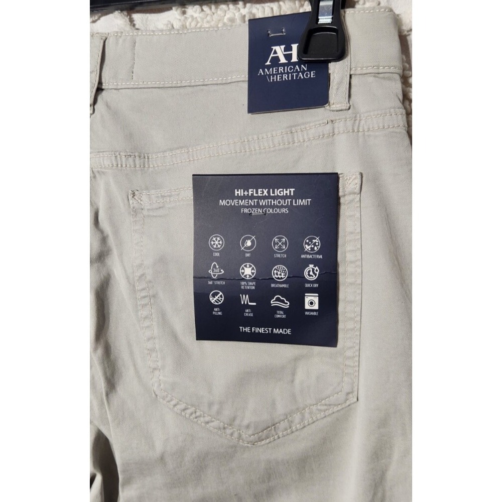 American Heritage Mens Tencel Slim Pants Size 33x32 Beige Business Casual Preppy - Picture 9 of 12